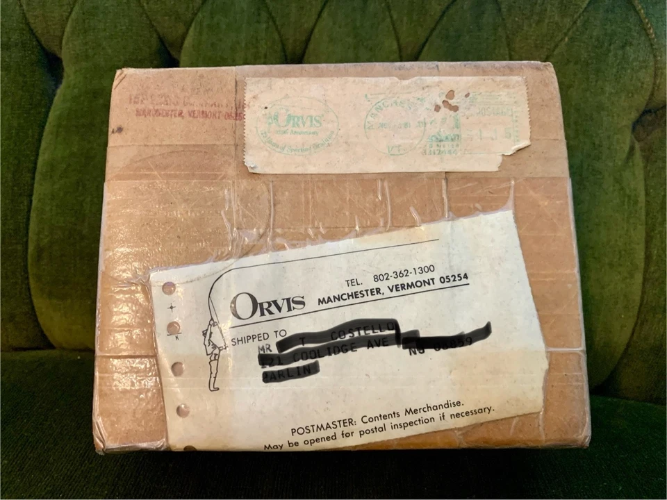 ** РЕДКАЯ ** винтажный 80-х ORVIS дробовик нести слинга коричневой кожи * новый в коробке * - Изображение 3 из 4