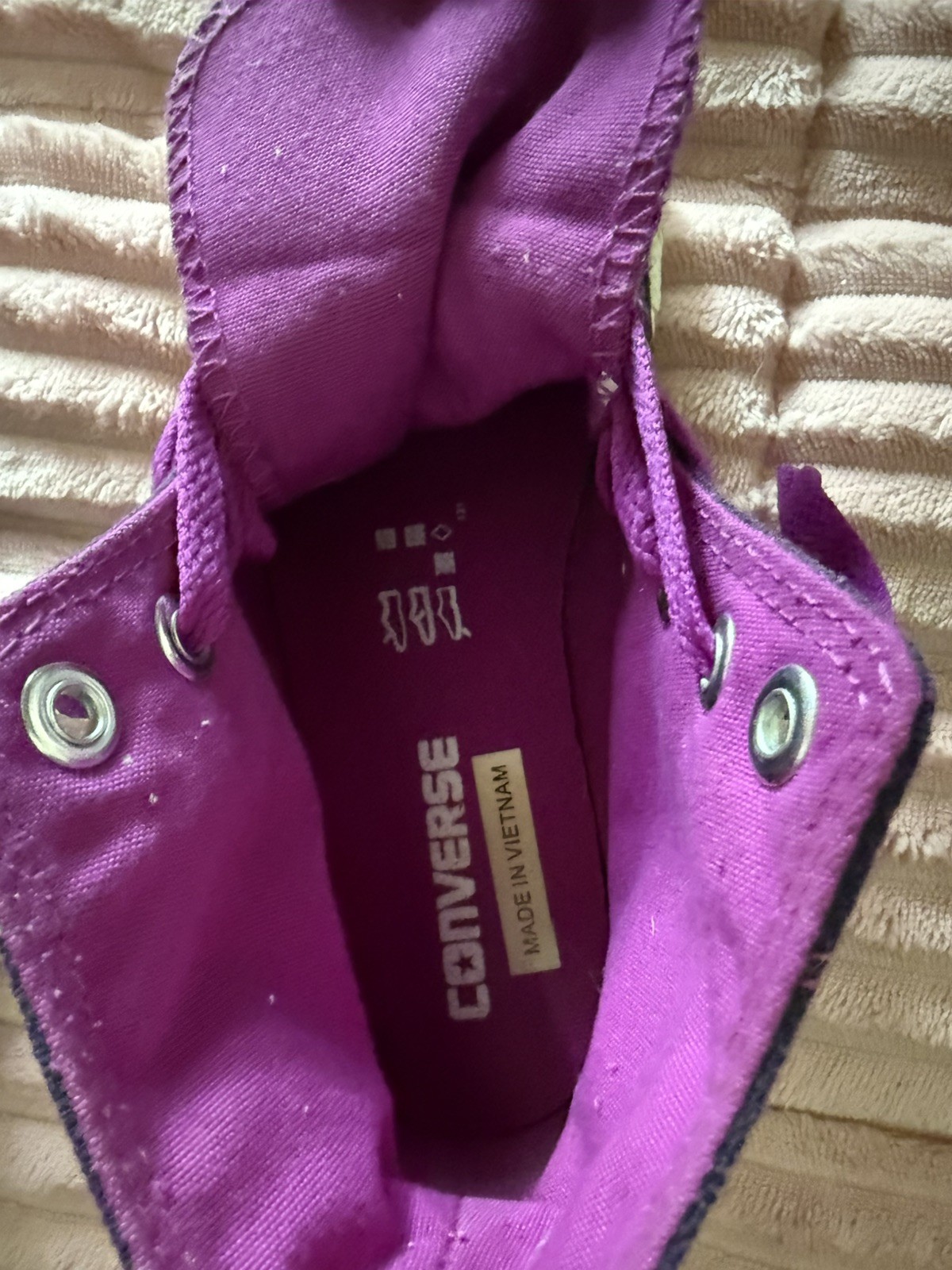 New Converse All Star Chuck Taylor  Hi High Top Sneakers Purple 2 tone Y4 thumbnail 4