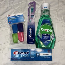 Crest Bundle Scope Mouthwash Oral B Toothbrush Crest Pro-health Toothpaste
