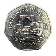 2012 BAILIWICK OF JERSEY 50P FIFTY PENCE COIN GROSNEZ CASTLE FREEPOST