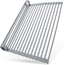 Ohuhu over Sink Dish Drying Rack, Silicone Wrapped 17.6" W X 15.4" L Large 