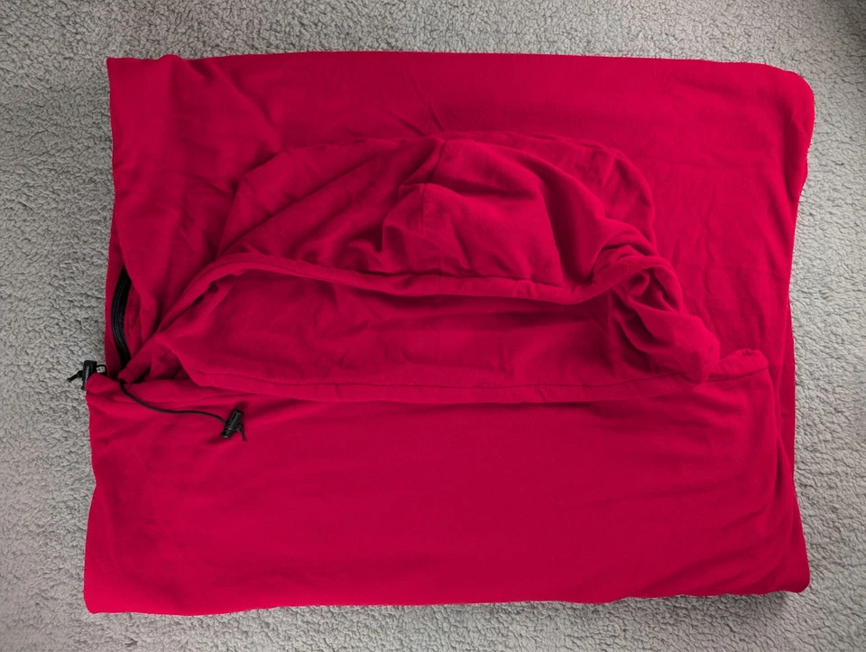 Equinox Mandrill Micro Fleece Mummy Sleeping Bag/Liner - Right Side Full Zip Red - Image 2 of 4