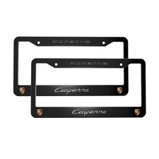 Porsche 2 Pack Stainless Steel Rust-proof License Plate Frame Holder Black Porsche 2 Pack Stainless Steel Rust-proof License Plate Frame Holder Black