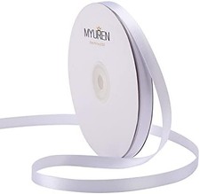 3/8 Inch White Double Face Satin Ribbon 50 Yards