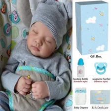 19in Reborn Baby Dolls Realistic Vinyl Silicone Newborn Girl Boy Doll Xmas Gifts