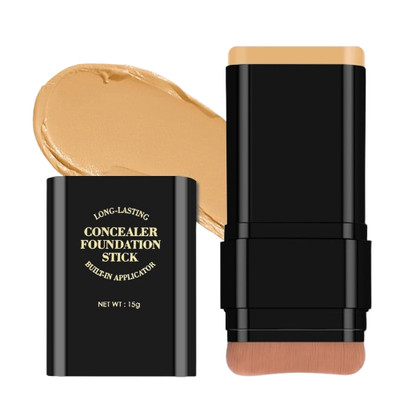 2-In-1 Concealer Stick, Foundation Eraser Foundation Stick with Soft Brush, Crea