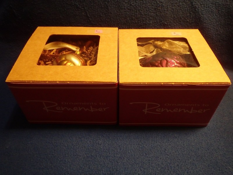 TWO "Ornaments To Remember" Daisy Orb & Braided Knot In Original Boxes