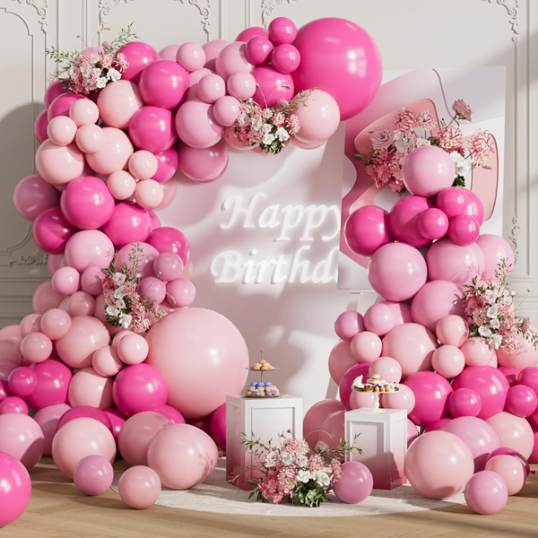 Luftballon Girlande Rosa Bogen, 155 StüCk Magenta Luftballons Latex Ballons FüR-image