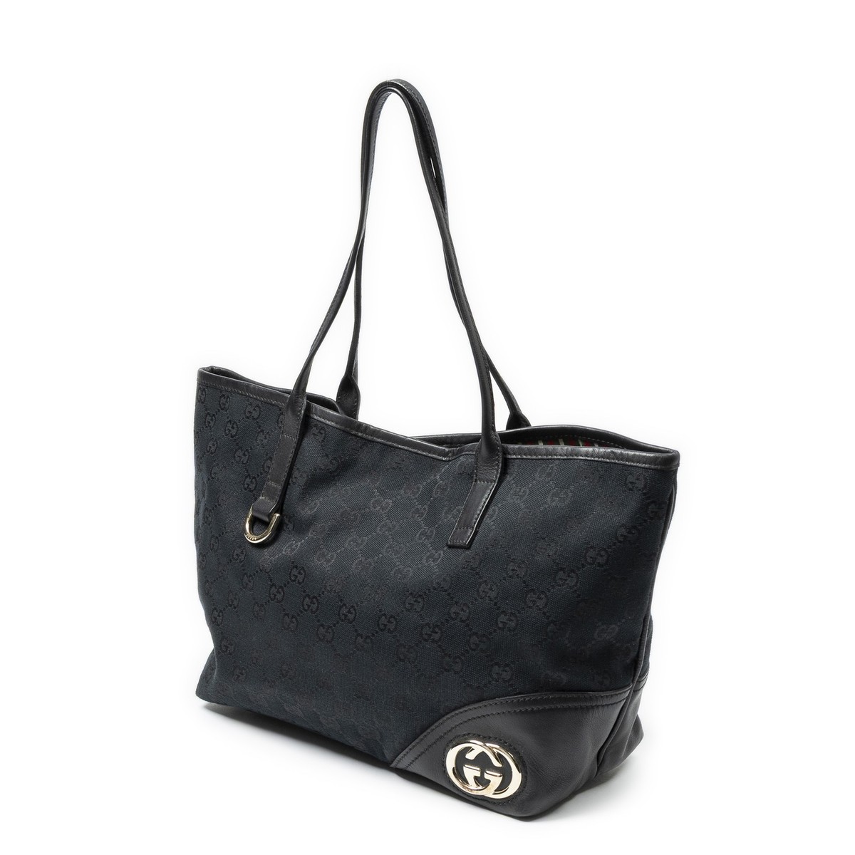 Gucci Black Small Britt Shoulder Bag Monogrammed Canvas View 2