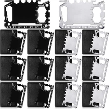 12 Pcs Credit Card Wallet Multitool 46 in 1 Stainless Steel Pocket Tool Set