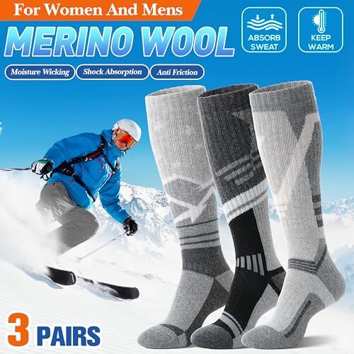 Decathlon Merino Wool Ski Thermals Thermal Socks For Women Adult