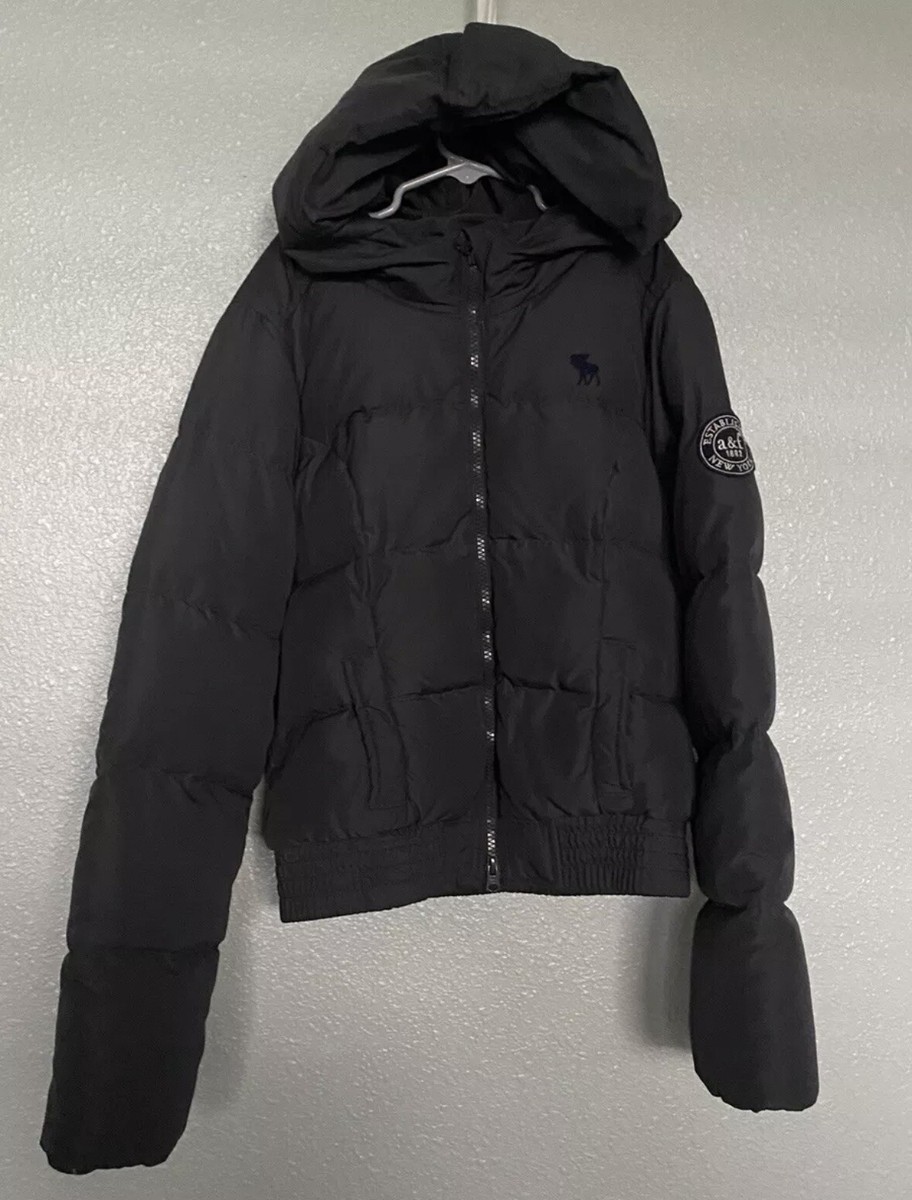 Abercrombie Fitch Kids Puffer Jacket Large Black Hoodies Full Zip