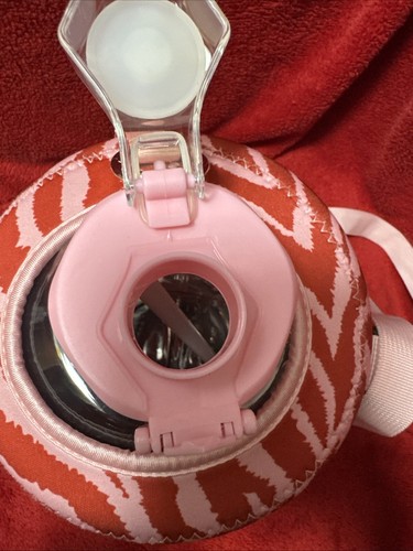 TAL Motivational Gallon Jug Water Bottle with Handle,Push Button Lid & Straw,Red - Bild 7 von 10