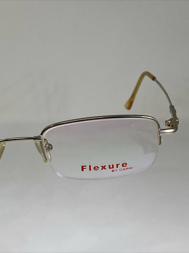 Marco de anteojos FLEXURE by CAPRI FX13 NOS pulido dorado medio sin montura 52-20-145 Foto 4 de 4
