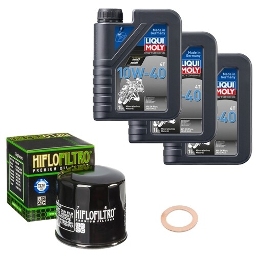 Hiflo ÖLfilter Set Liqui Moly 10W-40 3L FüR Honda Cbf 600 Na Abs PC43F Bj.2010-image