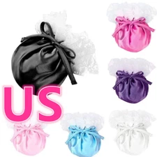 Men Satin Lace Trim Pouch Briefs Sissy C-string Underwear Lingerie Jockstrap