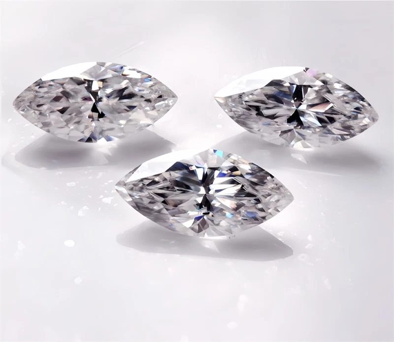 Wholesale High Quality Marquise Cut White Sapphire Lab Created Loose Gems 10pcs - Image 3 of 4