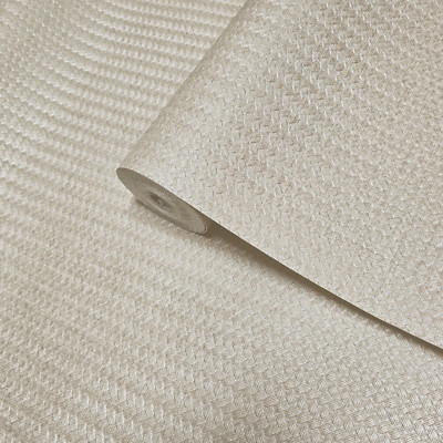 Embossed Beige taupe cream subtle woven faux wicker bamboo Textured wallpaper 3D
