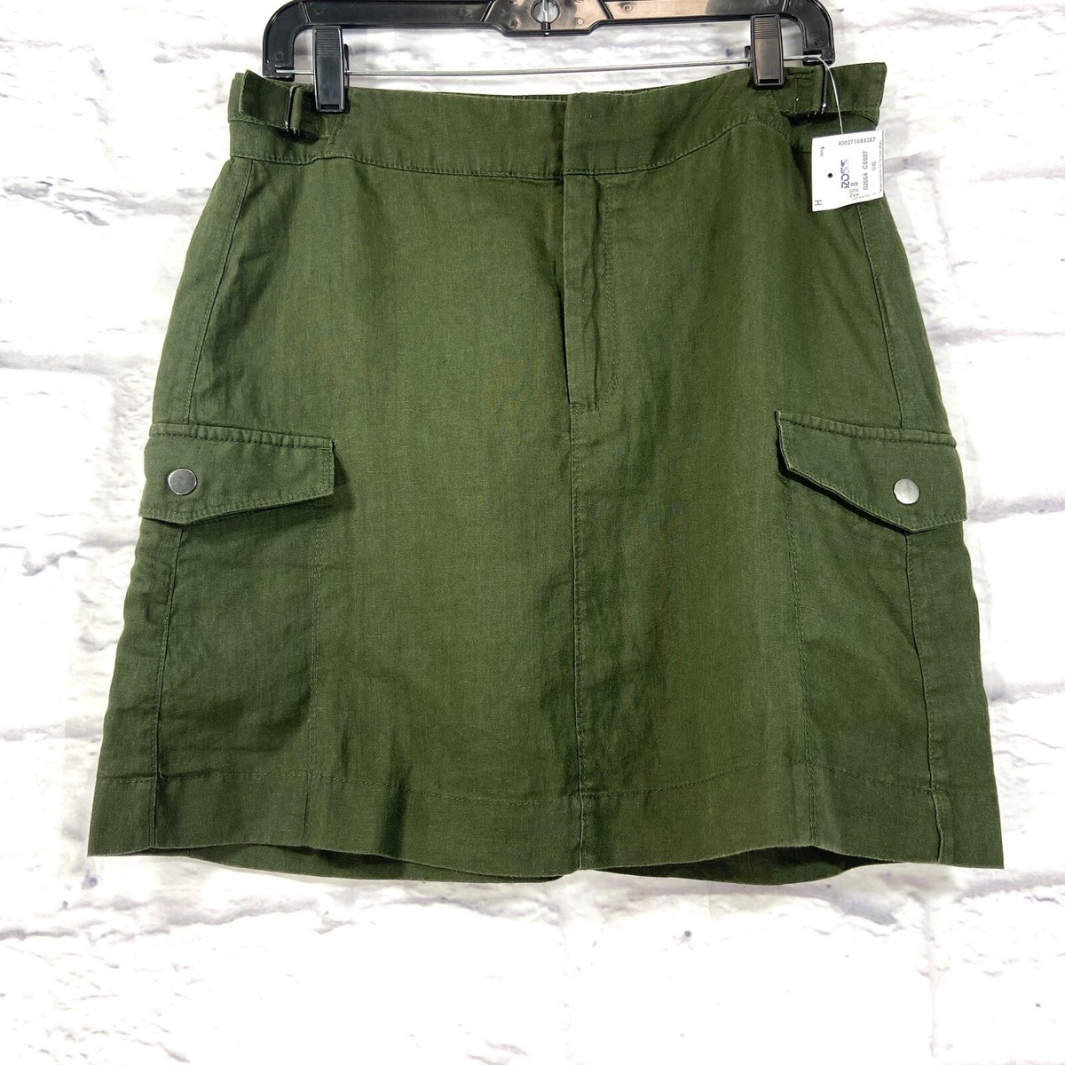 Green Cargo Buckle Skirt Rusty Tank Girl Low Rise Mini Cargo