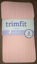 2 PAIR girls PINK TIGHTS fashion set new in package, SIZE 2-4, 28-38 lbs 33"-38"