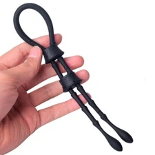 2in1 Reusable Ball-Scrotum-Ring-Penis Stretcher Enhancer Delay Ejaculation Male