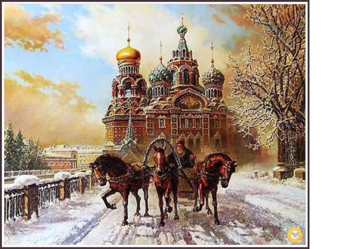 Castle and Horse carriage 934 Chart Counted Cross Stitch Pattern Needlework - Foto 1 di 5