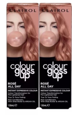 2x Clairol Colour Gloss Up Rose den ganzen Tag 130ml Multipack kostenloser Versand  