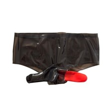 Latex Underwear Male Rubber Anus Sheath Shorts BrownTranslucent Customized 0.4mm