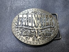Vintage Frontier Hotel Casino Las Vegas Metal Belt Buckle Western