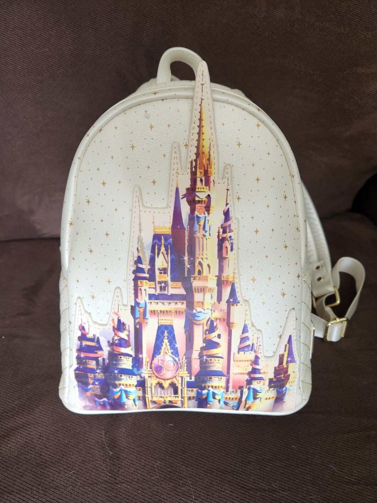 Disney Parks WDW 50th Anniversary Castle Loungefly Backpack White NWT