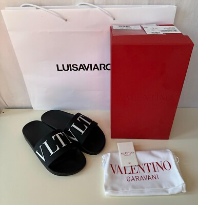 Valentino Garavani Slides Gummi schwarz 40 neu mit Staubbeutel Box und Etiketten