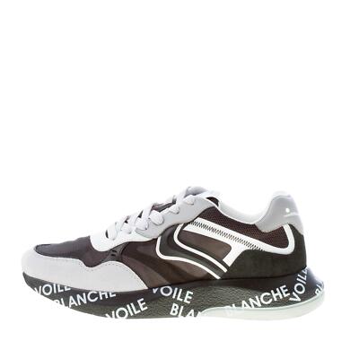 VOILE BLANCHE men shoes Shine sneaker black and grey suede fabric with white