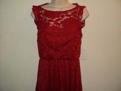 New Lauren Conrad Size XS Lace Dress Red "Bee Mine" Sleeveless Below Knee  Length | eBay