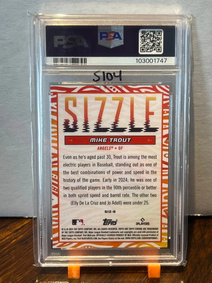 2024 Topps Chrome Update Series - Sizzle Mike Trout #SIZ-9 PSA 10 Angels MVP - Image 2 of 2