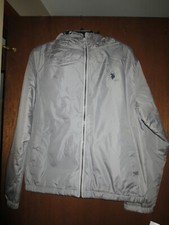 Mens U.S. Polo Assn. Gray Zip Lightweight Jacket Lined W/Hood Size S NWT 60.00