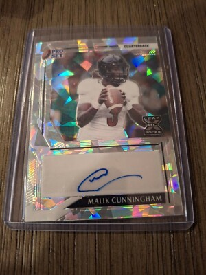 2022 Leaf Pro Set Cracked Ice Malik Cunningham RC Auto #PA-MC2 8/30
