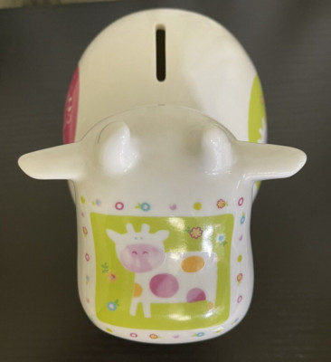 Rare Collectible Multiple Choice  Ceramic Cowie Money Bank W/ Key