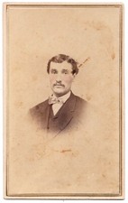Antique CDV Circa 1860s H.J. Reed Handsome Man With Mustache Worcester
