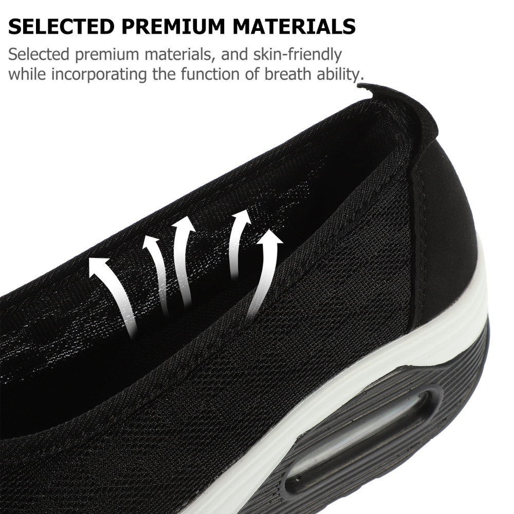 SAOLA 1 Paio Scarpe Slip on Donna Suola Spessa Scarpe a Rete per (Nero)