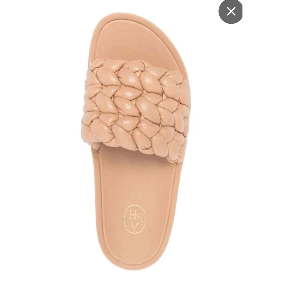  "ASH Victoria Braided-Strap Flatform Slides, Size 7.5 US, Skin" - Image 4 of 4