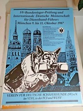 Plakat Schäferhunde Prüfung Diensthundeführer 1987 München Original DIN A1 Top!