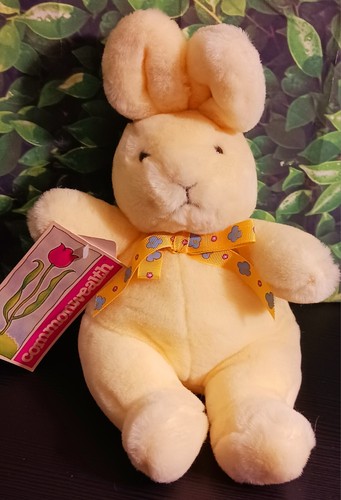Peluche de conejo de Pascua vintage 9" amarillo Commonwealth Pascua primavera - Imagen 24 de 24