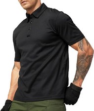 Men's Tactical Polo Shirt Moisture Wicking Outdoor Performance Short Long Sleeve