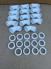 Carlotte PVC Pipe Elbow & Foundry + Rings 1-1/2" - Made in USA (Lot of 14)