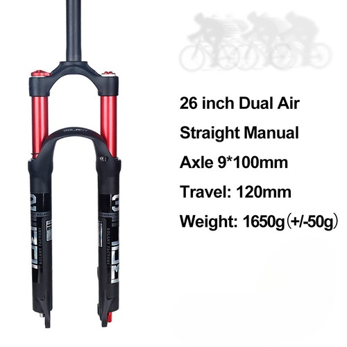Mountain Bike Supension Double Shoulder Air Fork 26/27.5/29er Travel 100/120mm - Picture 26 of 30