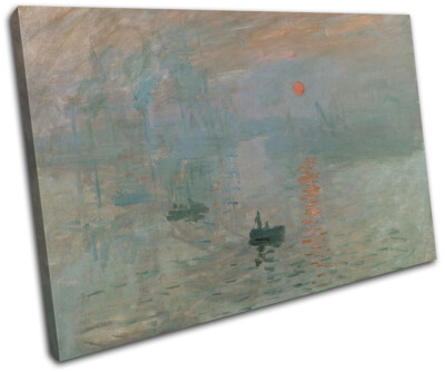 Claude Monet Impression Sonnenaufgang Vintage EINZELNE LEINWAND WANDBILD Bild Druck