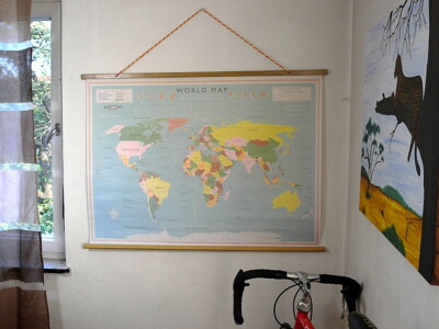 World Map  printed in england     Rollkarte    105 x 76 cm    ***  farbenfroh k