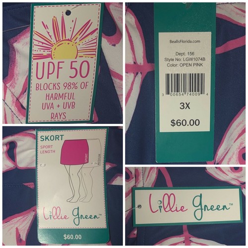 Pantaloncino donna Lillie Green lunghezza sportiva 3X UPF-50 NUOVO con etichette - Foto 5 di 26