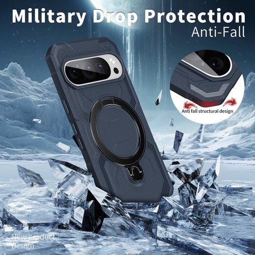 For Google Pixel 9 Pro XL/9Pro/9 Mag Safe Rotatable Ring Stand Shockproof Case - Picture 50 of 50
