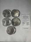 United States Mint American Silver Eagle 2025 1 oz Silver Coin Lot of Five (5)